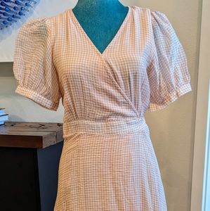 Gingham wrap dress